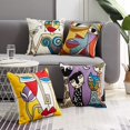 thumbnail image 2 of Set of 4 Picasso pillowcases 45x45cm embroidered cotton linen, 2 of 5