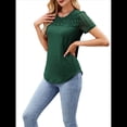 thumbnail image 3 of Camisetas de Corta para Mujer, Blusas Informales de Moda para Verano y . Conjuntos de Vacaciones Modernos. Verde Oscuro XXL, 3 of 10