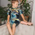 Adobk Colorful Stained Glass Deer Print Pajamas Toddler 2 Piece Short