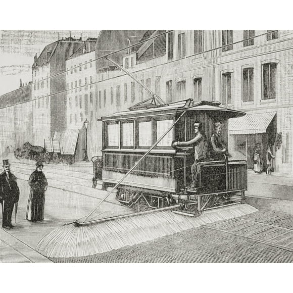 An Electric Tram Used For Cleaning The Streets In Spain In The 19th Century. From La Ilustracion Espa��ola Y Americana, Published 1892. by Ken Welsh / Design Pics (15 x 12)