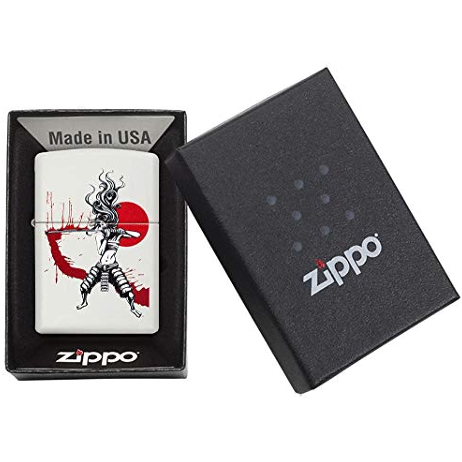 Zippo Samurai Girl White Matte Pocket Lighter