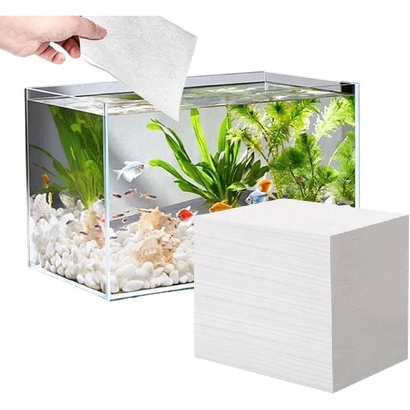 Aquarium Water Clarifying Sheets,100/200/300 Pcs Aquarium Filter Pad Color Absorbing Sheets,Aquatic Filter Floss for Fish Tank Filters,Remove Yellow Water,Honeycomb Structure Adsorption