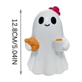 thumbnail image 4 of Ghost Resin Figurine Halloween Decor – Mini Red Hat Ghost Table Statue Fall Decorations for Home– Cute Seasonal Ornament for Mantel Indoor Halloween Decor, 4 of 8