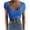 Blue, variant on Timegard Going out Tops for Women Ribbed Slim Square Neck Cropped Tee Comfy Solid Color Summer Fashion