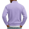 thumbnail image 3 of CCRFTGI Quarter Zip Pullover Men Casual Long Sleeve Mock Neck Sweatshirt Essentials Sweatshirt Athletic Pullover Top Light Purple 3XL, 3 of 3