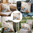 thumbnail image 4 of Throw Pillow Covers, Orange Blue Grey Pumpkins Fall Decorative Throw Pillow Covers 20x20 Inch, Thanksgiving Botanical Rustic Square Linen Pillow Cases for Couch/Living Room/Sofa, 4 of 9