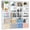 White, variant on Book Shelf, 20 Cube Storage Organizer, DIY Bookcase, Metal Cube Bookshelf, Tall Book case for Bedroom, Living Room, Office, Closet Storage Organizer, Black Cubicle Storage Rack-White