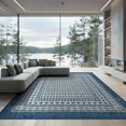 thumbnail image 2 of ODIKA 8'x10' Navy Blue Ivory Geometric Cross Motif Washable Area Rug Vintage Medallion With Intricate Diamond Lattice Work And Ornate Multi Durable, Non-Slip for Living Room, Under Sectional, Family, 2 of 7