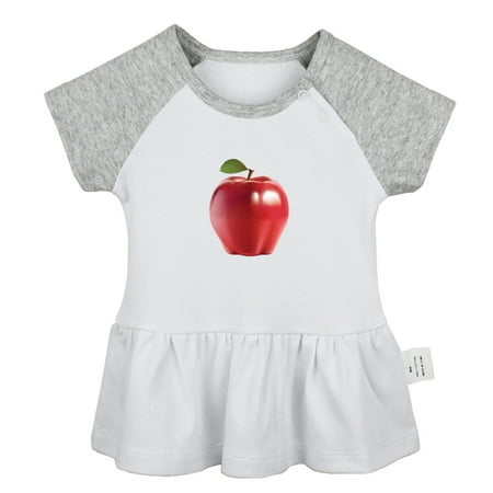 

Fruit Apple Pattern Dresses For Baby Newborn Babies Skirts Infant Princess Dress 0-24M Kids Graphic Clothes (Gray Raglan Dresses 0-6 Months)