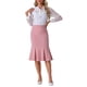 thumbnail image 2 of Falda midi de cola de pez elegante de cintura alta Inspire Chic para mujer XS rosa, 2 of 6