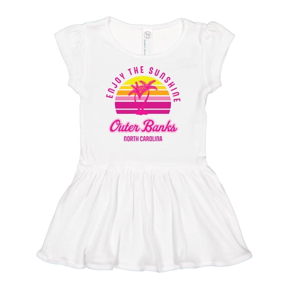 Inktastic Summer Enjoy the Sunshine Outer Banks North Carolina in Pink Girls Baby Dress