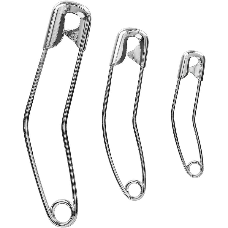 2 PCS of 3 Inch Heavy Duty Jumbo Stainless Steel Safety Pins Silver Color  Safety Pins for Laundry, Blanket, Key Rings, Outdoor