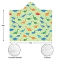 thumbnail image 3 of Wearable Blanket,LightGreen Multicolor Dinosaurs Hooded Wearable Flannel Blanket for Adults & Teens,Winter Poncho Shawl Wrap Cape Cozy Anti-Pill,50"x60", 3 of 5