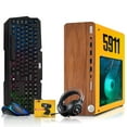 thumbnail image 1 of Restored HP Full Dark Gaming PC Desktop Computer 5911 AMD A10-9700, GT 1030, 16GB RAM, 512GB SSD, RGB KBM with AI Copilot, WiFi, RGB Headphone, Webcam, Windows 11, 1 of 9