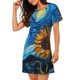 thumbnail image 2 of Balery Starry Night Sunflower Field Camisón de manga corta con cuello redondo para mujer, cómodo y elegante., 2 of 6