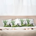 thumbnail image 7 of Ambesonne Cartoon Throw Pillow Cover 4 Pack, Panda Bear Funny Forest, 24", White Black and Green, 7 of 7