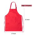 thumbnail image 3 of Little Chef Apron And Hat Solid Color Front Pocket Bib Apron   Cooking Cap Housework Set For Child Kids,red,7-13years, 3 of 3