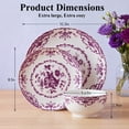 thumbnail image 3 of Onader 12 Piece Tableware Set, Rose Floral Dinnerware Set for 4, Ceramic Plates and Bowls Sets for Home Kitchen Restaurant, Scratch Resistant & Microwave Safe, Purple, 3 of 9