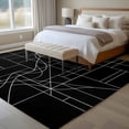 thumbnail image 4 of Black Striped Geometric Area Rugs 6'x9', Washable Small Throw Rugs for Kitchen Dining room, Modern Abstract Art Stripes Indoor Outdoor Rug Non-Slip Low Pile Carpet Runner Reversible Floor Mats, 4 of 8