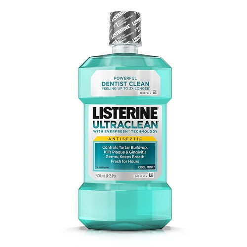 Listerine Ultra Clean Antiseptic Mouthwash, Cool Mint 500 Ml, 3 Pack