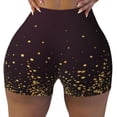 thumbnail image 2 of Susaid Gold stars luxury sparkling Print Intensify Workout Shorts for Women Seamless Scrunch Short Gym Yoga Running Sport Active Exercise Fitness Shorts-Small, 2 of 8