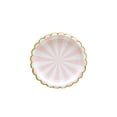 thumbnail image 2 of 16pcs Pink Gold Foil Striped Paper Plates, Disposable Tableware, Elegant Shiny Plates for Birthday Holiday Celebration and Festive Gathering Table Supplies Use, A, 2 of 6