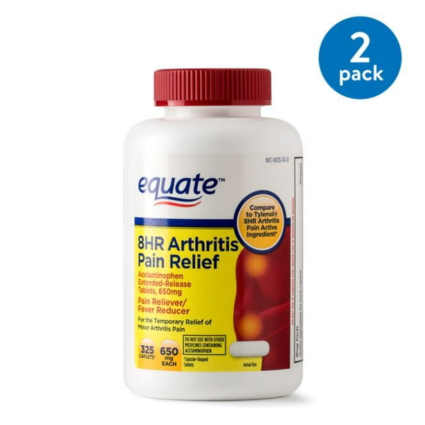 2 Pack Equate Arthritis Pain Relief Extended Release Caplets 650 Mg Choose Your Count Walmart Com Walmart Com