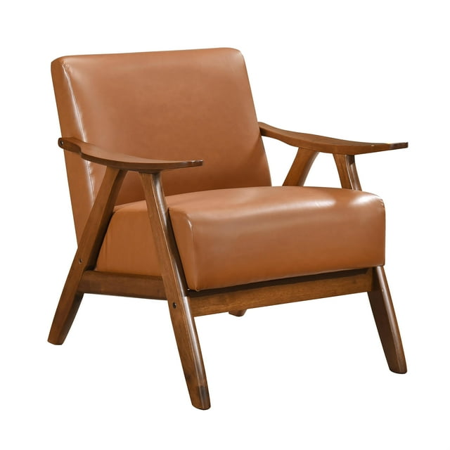 Lexicon Damala Fauteuil d'Appoint en Similicuir Brun Mat