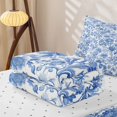 thumbnail image 5 of Erosebridal Retro Blossom Zipper Twin Comforter Sets with Fitted Sheet and 2 Pillowcases, Chic Floral Zipper Bedding Set, Reversible, Deep Navy, Reversible, 5 of 7