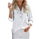 thumbnail image 1 of Moda Mujer Botones Sólido Manga Larga Transpirable Con Cuello En V Camisa Blusa Tops Fridja  fksj2797, 1 of 4