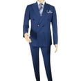 thumbnail image 2 of Men Suit BERLUSCONI Turkey 100% Italian Wool 180's Double Breasted #Ber22 Blue, 2 of 9