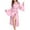 Pink, variant on Elainilye Fashion Silk Robes for Women Plain Print Perspective Mesh Sleeves Ice Silk Bathrobe Sexy Nightgown Pajamas,Black