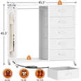 thumbnail image 2 of Armario Infantil con Espejo, Guardarropa de Tela Armario Vertical Multiusos, para Dormitorio Estudio o Vestidor, 115x40x115 cm (Blanco), 2 of 8