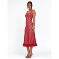 thumbnail image 6 of Women Lace Bodycon Midi Dress Mesh Sleeveless Camisole Dresses Red S, 6 of 10