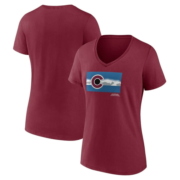 Women's Burgundy Colorado Avalanche Shout Out V-Neck T-Shirt