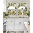 thumbnail image 4 of Summer Lemon Swag Kitchen Curtains Sets for Windows 24 Inch Length, Yellow Fruits Green Leaf Vase Vintage Short Window Curtain Panels Swags Valances and Tiers 3 Piece Set for Cafe/Dining Room, 4 of 5