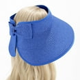 thumbnail image 6 of Jinhomg Womens Summer Straw Hats Lightweight Casual Wide Brim Topless Sun Hat UV Protection Visor Foldable Beach Hat for Ladies Winter Saving Blue, 6 of 7