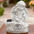 thumbnail image 5 of ddioayh Garden Sculpture Solar Powered Resin Angel Statue Vintage Outdoor Decor for Garden Courtyard Landscaping Decorative Ornament, 5 of 6