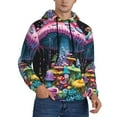 thumbnail image 2 of Naloa Colorful Mushroom Men's Casual Hooded Collar Drawstring Hoodies Pullover Sweatshirts Casual Long Sleeve Shirts-Large, 2 of 7