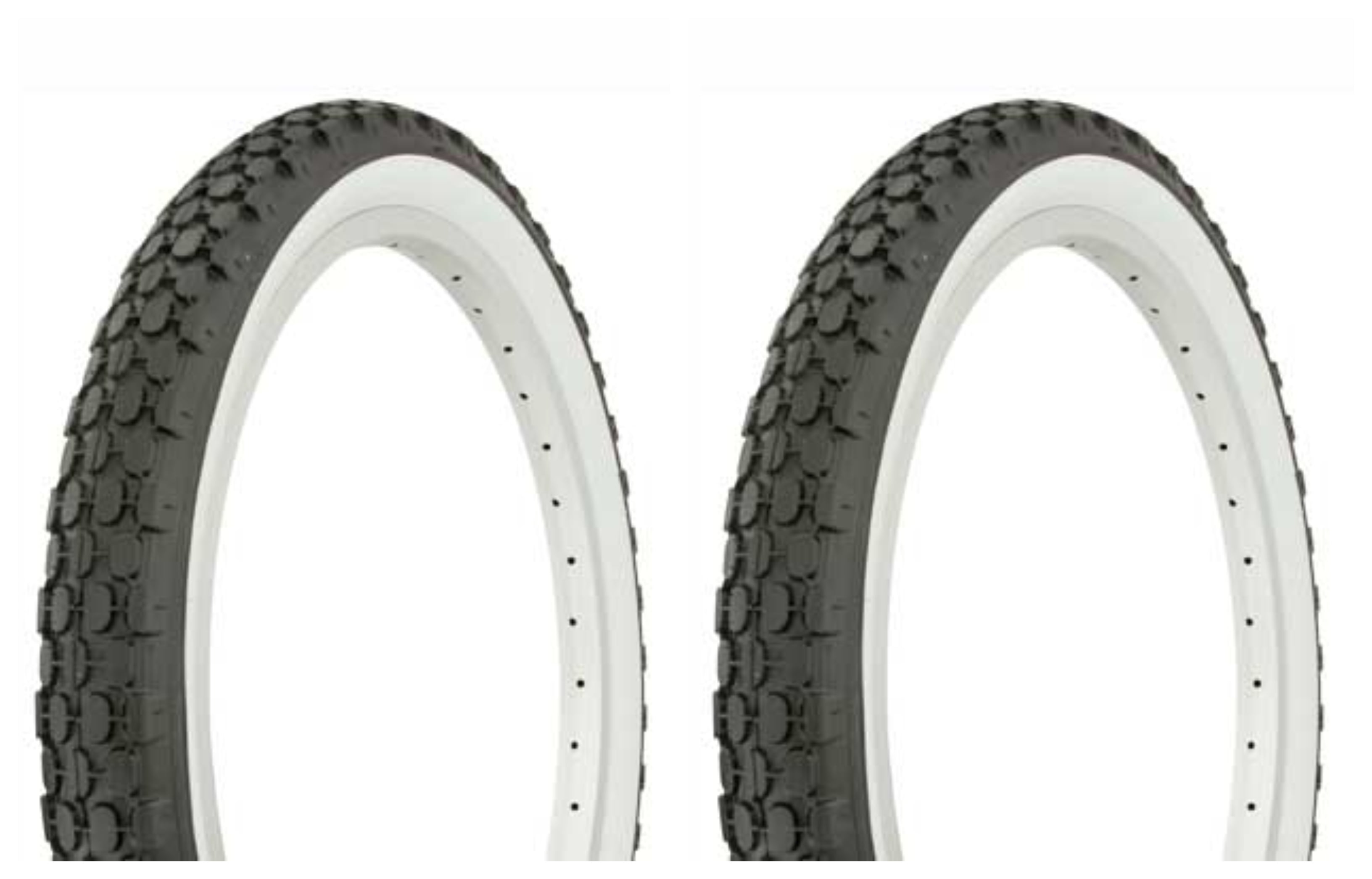 Duro HF-133 Lowrider / Beach Cruiser Bike Tires - 24 X 2.125, Black/White Wall (Set Of 2)