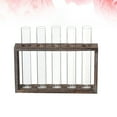 thumbnail image 2 of Test Tube Vase Planter Tabletop Wood Frame Glass Hydroponic Planter Terrarium Flower Display Pot Holder for Propagating Plants Home Office Decor 5 Tubes, 2 of 7