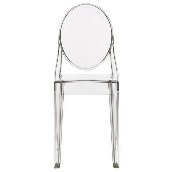 2xhome Modern Contemorary Dining Ghost Side Chair Transparent Stackable Victorian Acrylic Plastic Vanity Chair, Clear, Set of 1, 1 piece