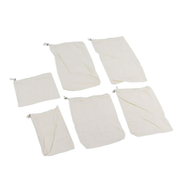 Repeatable Drawstring Bag, Repeatable Food Filter Bag 6PCS for Grocery Stores for Shopping in the Farmers Market for Toy Storage for Home Kitchen Storage
