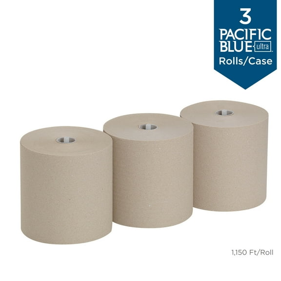 Georgia-Pacific Pacific Blue Ultra 8" High-Capacity Paper Towel Roll, 26496, 3 Rolls per Case