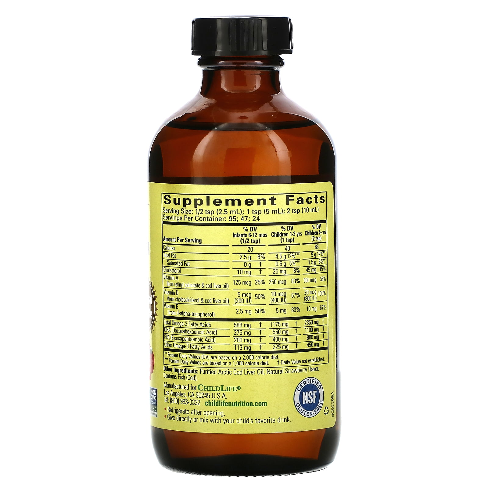 Childlife Cod Liver Oil Natural Strawberry Flavor 8 0 Oz Walmart Com Walmart Com