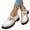 05#White, variant on Cute Preppy Iridescent Bow Mary Janes Ladies T-Strap Metal Buckle Thick Non Slip Platform Round Toe Student Daily Fashion Shoes