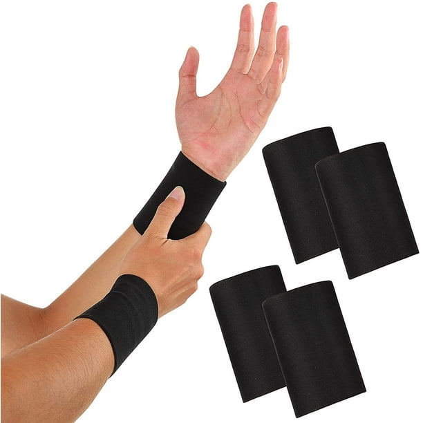 FloreceBien - 2 pares de muñequeras de compresión, muñequeras de compresión, muñequeras elásticas para hombres y mujeres, tenis, tendinitis, túnel carpiano (beige, pequeño)