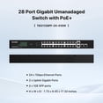 thumbnail image 2 of Conmutador PoE Tenda TEG1128P de 24 puertos Gigabit con 24 puertos PoE+ de 410 W, 2 of 6
