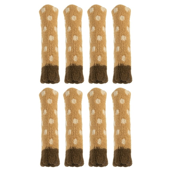 Chair Leg Floor Protectors, 16pcs - Acrylic Chair Leg Socks, Polka Dots Knitted Chair Leg Covers (Light Grey)