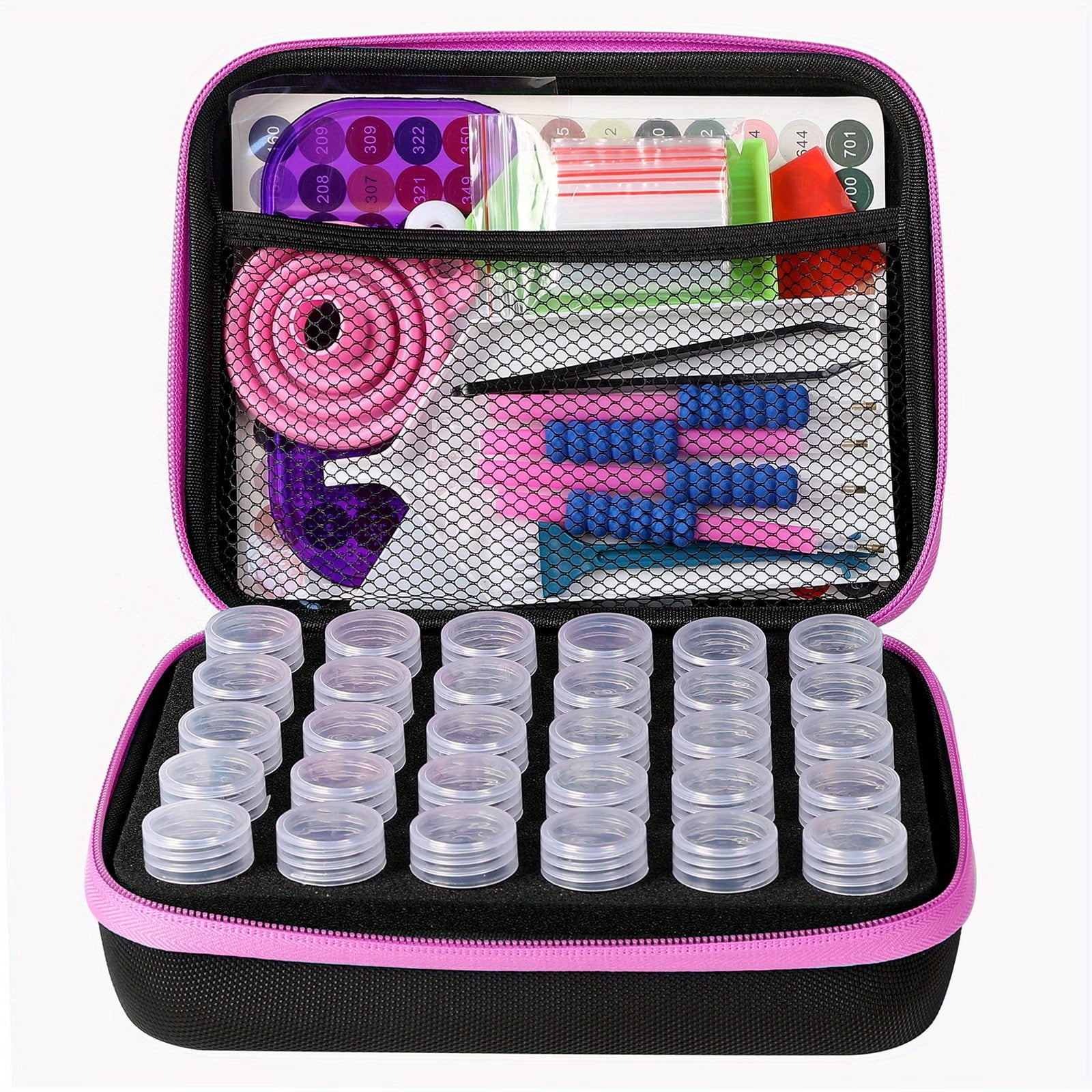 30PCS Diamond Painting Tool Set with Portable Storage Bag, DIY Craft Kit Hand Luggage Organizer for Diamond Art Accessories